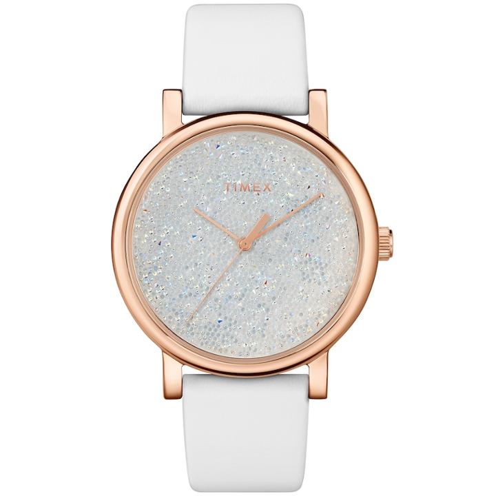 Timex Women's Elevated Classic Crystal Accent Leather Watch - Tw2r95000jt, Size: Medium, White