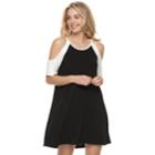 Juniors' Love, Fire Cold-shoulder T-shirt Dress, Teens, Size: Small, Black White