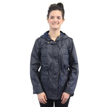 Women's Coffee Shop Hooded Jacket, Size: Xl, Blue