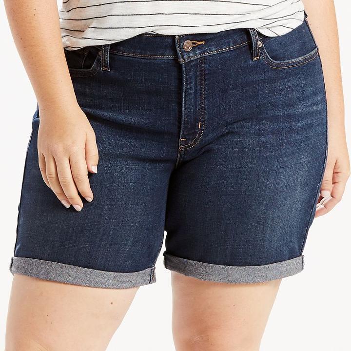 Plus Size Levi's&reg; Cuffed Jean Shorts, Women's, Size: 16 W, Dark Blue