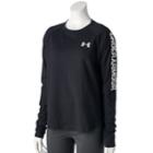 Women's Under Armour Tri-blend Long Sleeve Metallic Graphic Tee, Size: Large, Black
