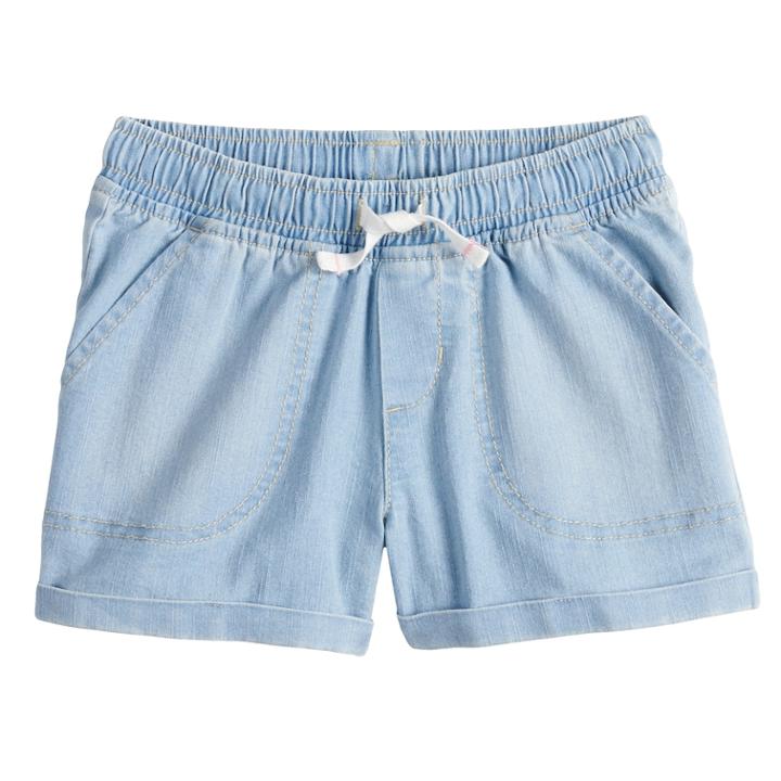 Girls 4-10 Jumping Beans&reg; Denim Cuffed Shorts, Size: 4, Blue