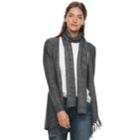 Women's Sonoma Goods For Life&trade; Scarf & Cardigan, Size: Xl, Dark Grey
