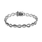 Sterling Silver 1/4-ct. T.w. Black And White Diamond Infinity Bracelet, Women's, Size: 7.5