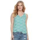 Petite Sonoma Goods For Life&trade; Challis Tank, Women's, Size: S Petite, Turquoise/blue (turq/aqua)