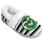 Women's Colorado State Rams Striped Sweater Slipers, Size: Large, White Oth
