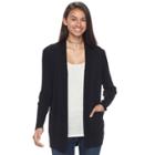 Juniors' So&reg; Rib Sleeve Open Front Cardigan, Teens, Size: Small, Oxford