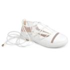 Journee Collection Harp Women's Ghillie Sneakers, Size: Medium (8.5), White