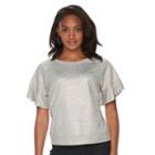 Women's Apt. 9&reg; Metallic Flutter Crewneck Sweatshirt, Size: Xl, Med Grey
