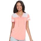 Juniors' So&reg; Burnout Football Tee, Teens, Size: Large, Brt Orange