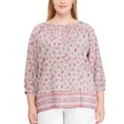 Plus Size Chaps Floral Blouse, Women's, Size: 1xl, Natural