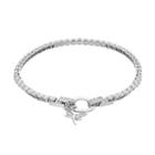 Dovetail Silver Tone Cubic Zirconia Dragonfly Charm Tennis Bracelet, Women's, Size: 7.5, White