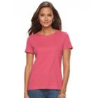 Women's Croft & Barrow&reg; Essential Crewneck Tee, Size: Xl, Med Pink