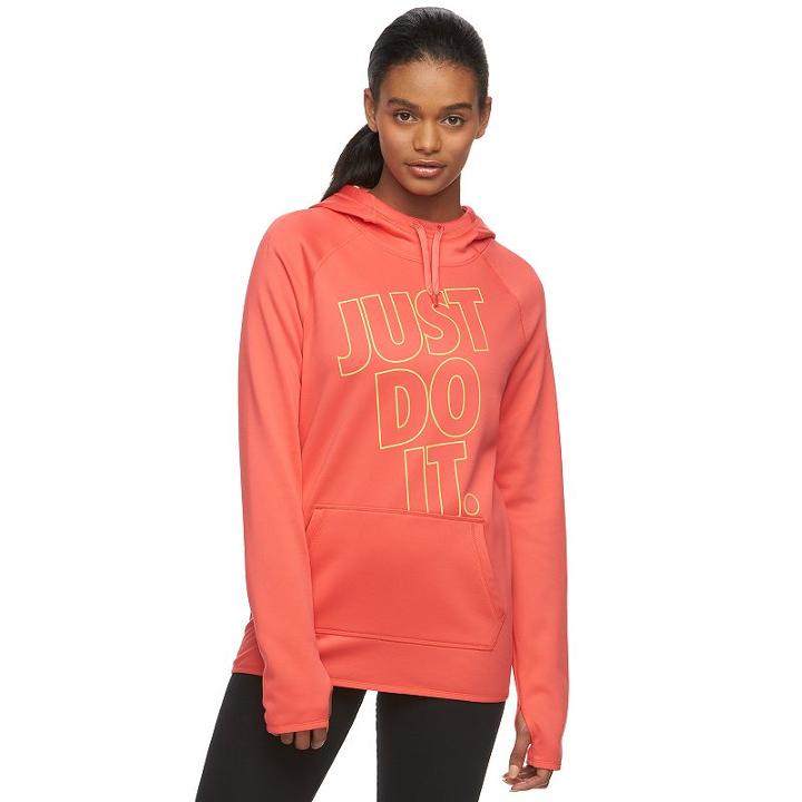 Women's Nike Therma Training Hoodie, Size: Medium, Orange Oth