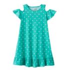 Girls 4-10 Jumping Beans&reg; Ruffled Cold-shoulder Dress, Girl's, Size: 6, Med Green