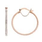 Chrystina Crystal 14k Rose Gold Over Silver-plated Hoop Earrings, Women's, White