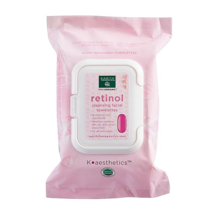 Earth Therapeutics 30-ct. Retinol Cleansing & Makeup Removing Facial Towelettes, Multicolor