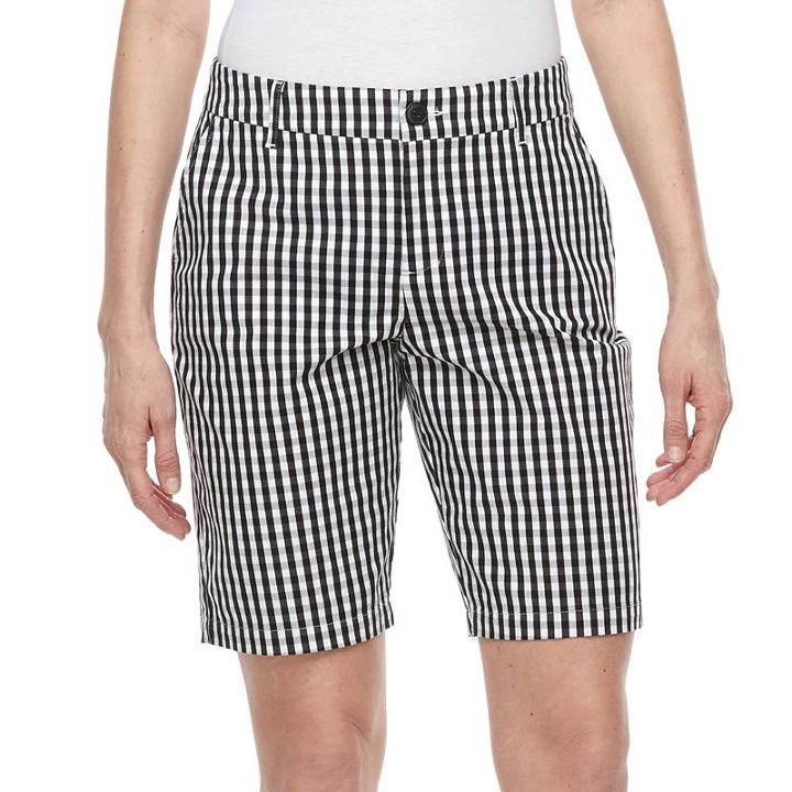 Women's Croft & Barrow&reg; Twill Bermuda Shorts, Size: 8, Black