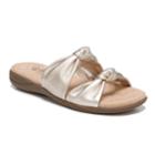 Lifestride Eden Women's Knot Slide Sandals, Size: 10 Wide, Beig/green (beig/khaki)