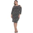 Plus Size Chaya Cold-shoulder Dress, Women's, Size: 24 W, Grey (charcoal)