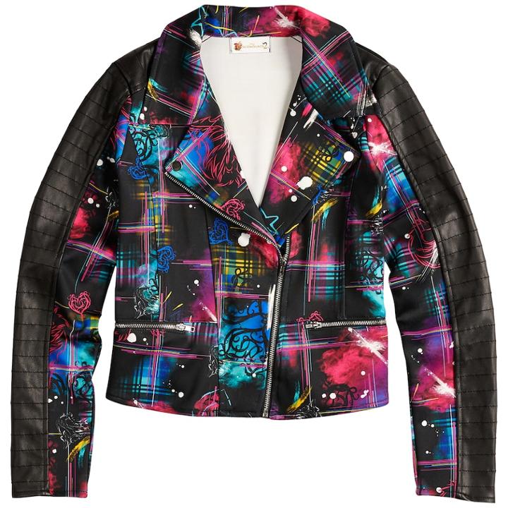 Disney's D-signed Descendants 2 Girls 7-16 Graffiti-print Moto Jacket, Size: Small, Multi