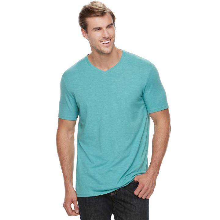 Big & Tall Sonoma Goods For Life&trade; Supersoft Stretch V-neck Tee, Men's, Size: Xxl Tall, Turquoise/blue (turq/aqua)