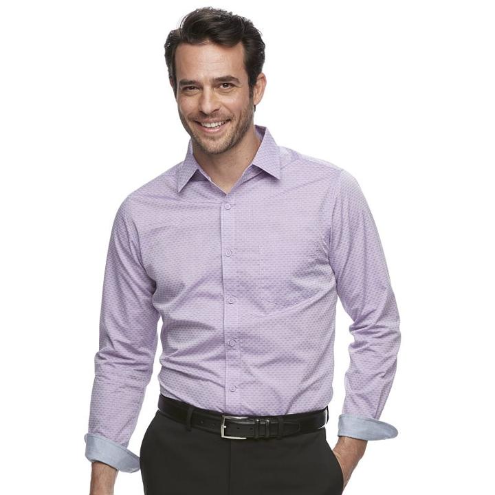Men's Haggar Classic-fit Button-down Shirt, Size: Xxl, Purple Oth