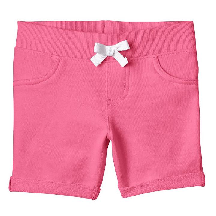 Girls 4-10 Jumping Beans&reg; Rolled Cuffs Solid Jegging Shorts, Girl's, Size: 7, Med Pink