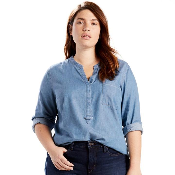 Plus Size Levi's Easy Popover Denim Shirt, Women's, Size: 1xl, Blue Other
