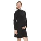 Maternity A:glow Mockneck Swing Dress, Women's, Size: S-mat, Black