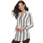 Women's Elle&trade; Tie-hem Splitneck Tunic, Size: Xxl, Oxford