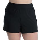 Plus Size Upstream Solid Swim Shorts, Women's, Size: 26 W, Black