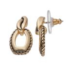 Napier Twisted Rope Door Knocker Earrings, Women's, Gold