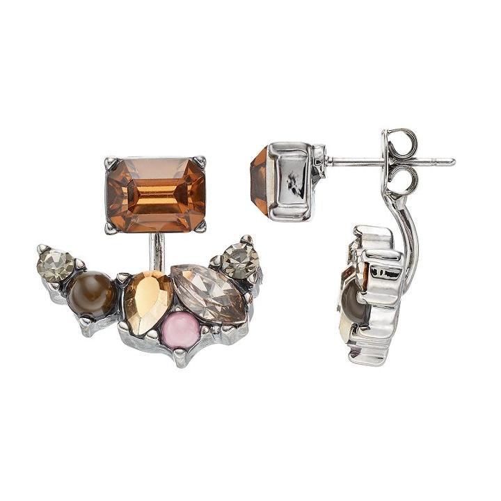 Simply Vera Vera Wang Geometric Cluster Front Back Earrings, Women's, Brown