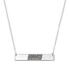 New York Giants Sterling Silver Bar Link Necklace, Women's, Size: 18, Grey