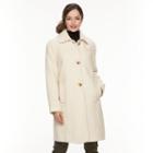 Women's Gallery Basketweave Long Wool Blend Coat, Size: Small, Beig/green (beig/khaki)