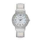 Studio Time Women's Crystal & White Cabochon Cuff Watch, Size: Medium, Multicolor