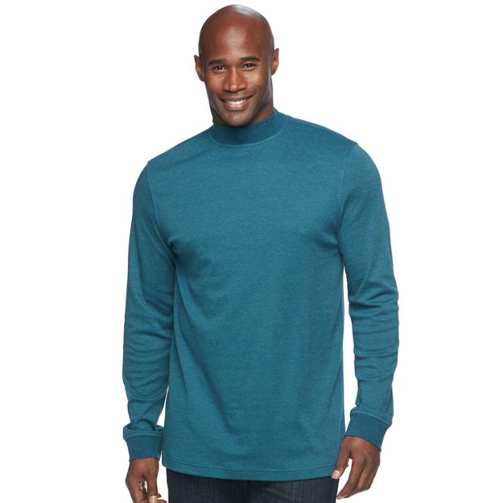 Big & Tall Croft & Barrow&reg; Easy-care Mockneck, Men's, Size: 3xl Tall, Turquoise/blue (turq/aqua)
