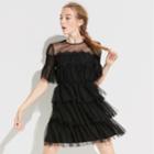 K/lab Tiered Tulle & Lace Dress, Teens, Size: Xl, Black