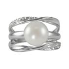 Sterling Silver Freshwater Cultured Pearl Galaxy Ring, Women's, Size: 8, White