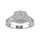 Sterling Silver 1/2 Carat T.w. Diamond Halo Ring, Women's, Size: 7, White