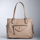 Simply Vera Vera Wang Sussex Side Zipper Tote, Women's, Lt Brown
