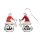 Santa Hat Cat Drop Earrings, Women's, Multicolor