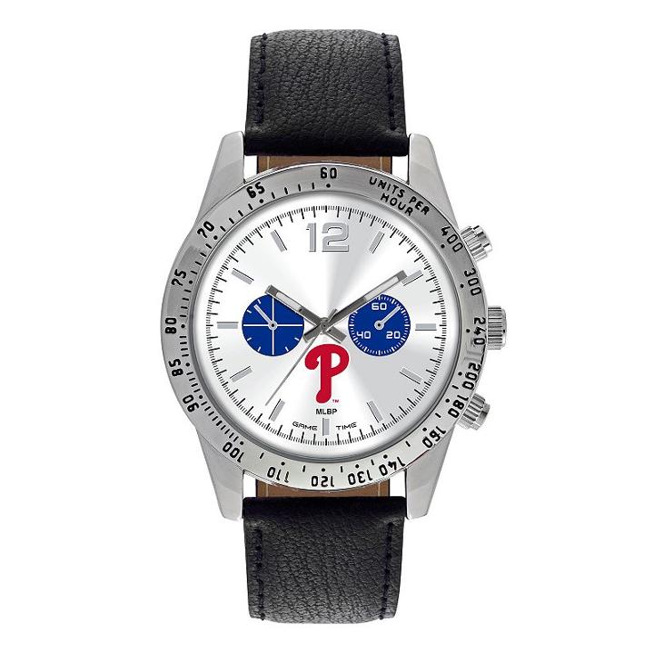 Game Time, Men's Philadelphia Phillies Letterman Watch, Black