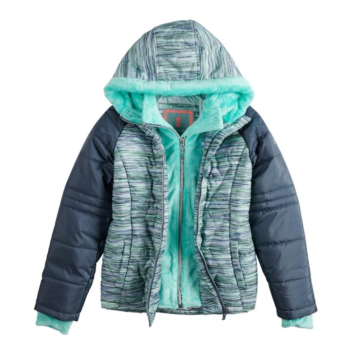 Girls 4-16 Free Country Space-dyed Heavyweight Puffer Jacket, Size: 14, Brt Blue