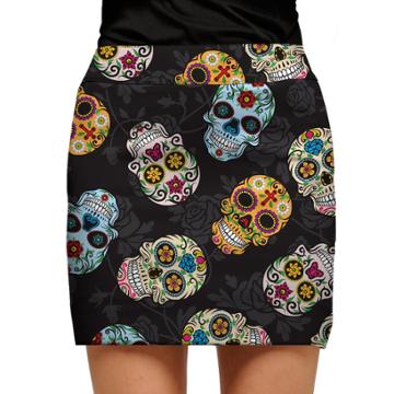 Women's Loudmouth Golf Sugar Skull Skort, Size: 8, Black