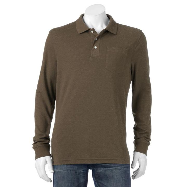 Men's Croft & Barrow&reg; Classic-fit Easy-care Interlock Polo, Size: Large, Dark Brown