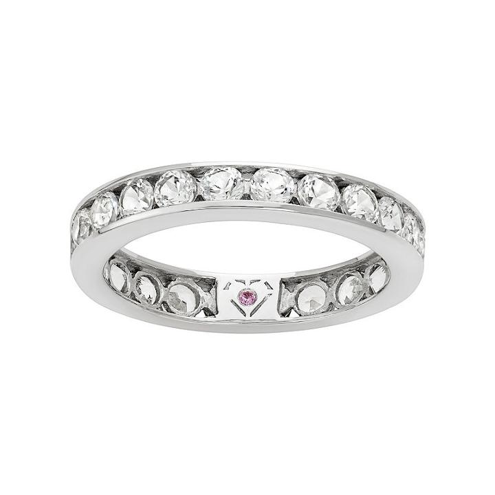 100 Facets Of Love 10k White Gold Lab-created White Sapphire Eternity Ring, Women's, Size: 7