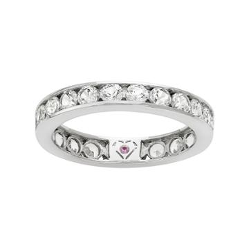 100 Facets Of Love 10k White Gold Lab-created White Sapphire Eternity Ring, Women's, Size: 7