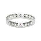 100 Facets Of Love 10k White Gold Lab-created White Sapphire Eternity Ring, Women's, Size: 7